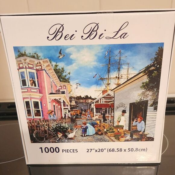 SEAPORT VILLAGE 1000 Piece JIGSAW PUZZLE, ADULT & TEENS DIFFICULT LANDSCAPE NEW - Picture 3 of 4